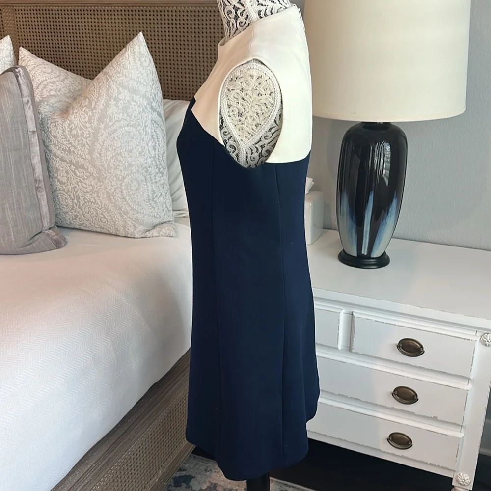 Kate Spade A‑line Color Block Dress in Navy and White - Picture 7 of 9